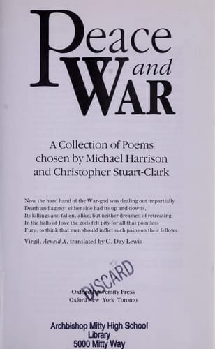 Peace and War: A Collection of Poems