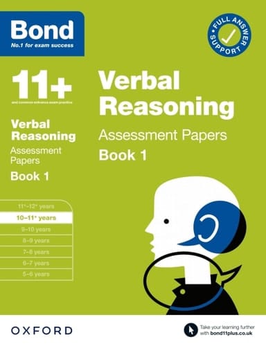 Bond 11+: Verbal Reasoning Assessment Papers Book 1 10-11 Years