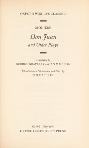 Don Juan: and Other Plays (Oxford World's Classics)