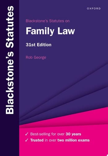 Blackstone's Statutes on Family Law (Blackstone's Statute Series)