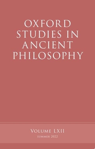 Oxford Studies in Ancient Philosophy, Volume 62