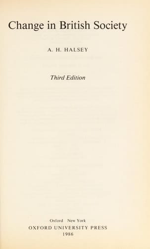 Change in British society