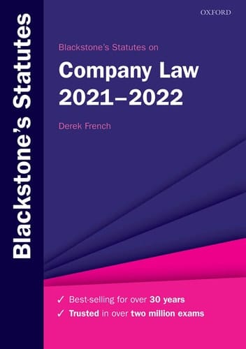 Blackstone's Statutes on Company Law 2021-2022 (Blackstone's Statute Series)