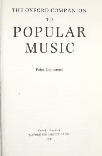 The Oxford Companion to Popular Music