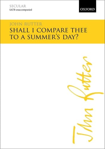 Shall I compare thee to a summer's day?: Vocal score