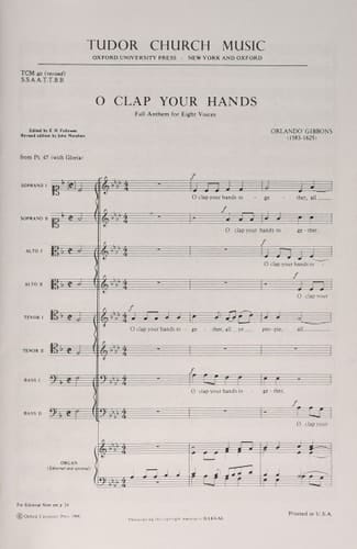 O clap your hands (Tudor Church Music)