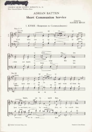 Short Communion Service Satb Unacc Cmsr36 (Church Music Society Publications)