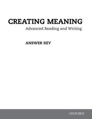 Creating Meaning: Answer Key Booklet