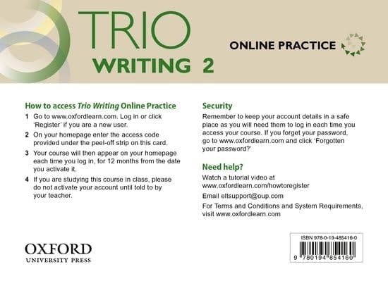 Trio Writing: Level 2: Online Practice Student Access Card: Building Better Writers...From The Beginning (Trio Writing)