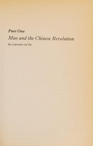 Mao and the Chinese Revolution