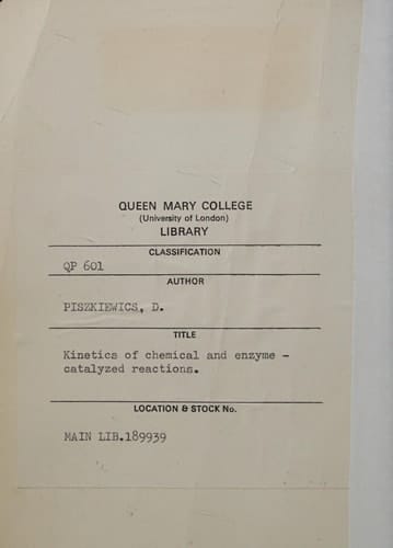 Kinetics of Chemical and Enzyme-Catalyzed Reactions