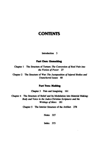 The Body in Pain: The Making and Unmaking of the World