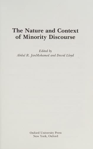 The Nature and Context of Minority Discourse