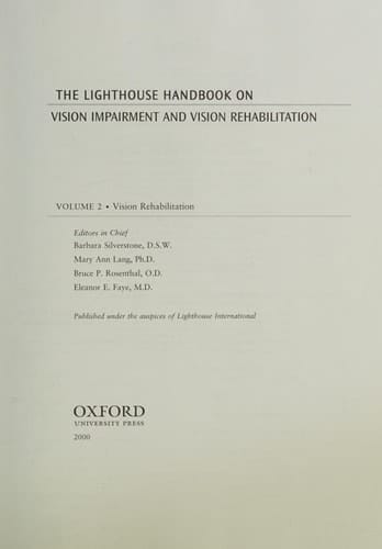 The Lighthouse Handbook on Vision Impairment and Vision Rehabilitation (2-Volume Set + Free CD-ROM with Return of Enclosed Card)