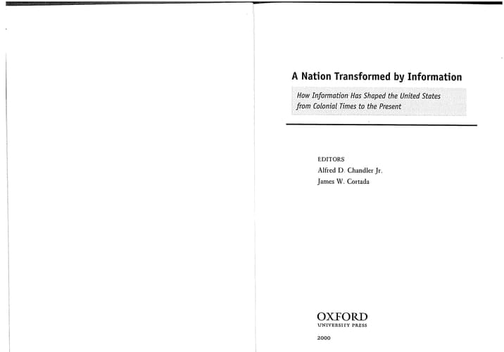 A Nation Transformed by Information: How Information Has Shaped the United States from Colonial Times to the Present