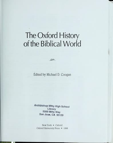 The Oxford History of the Biblical World