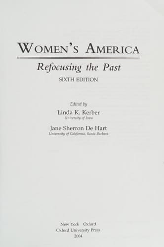 Women's America Refocusing the Past