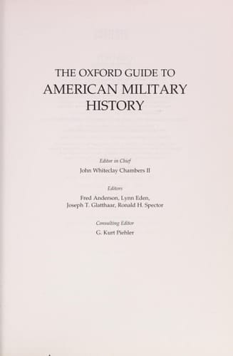 The Oxford Guide to American Military History