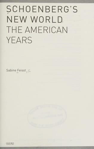 Schoenberg's New World: The American Years