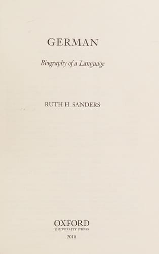 German: Biography of a Language