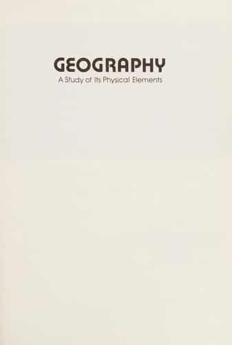 Geography: A study of its physical elements