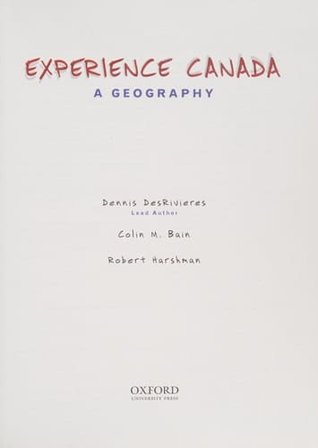 Experience Canada: a geography