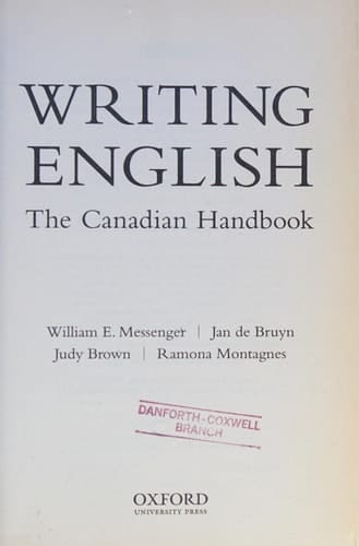 Writing English: The Canadian Handbook