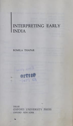 Interpreting Early India (Oxford India Paperbacks)