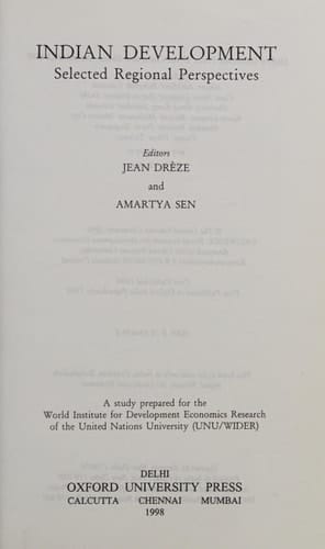 Indian Development: Selected Regional Perspectives