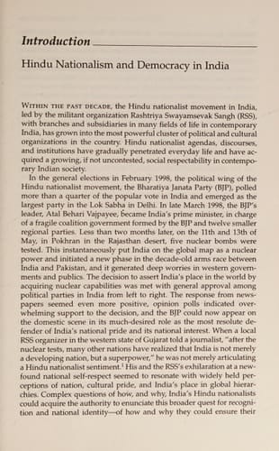 The Saffron Wave: Democracy and Hindu Nationalism in Modern India by Hansen, Thomas Blom (1999) Paperback