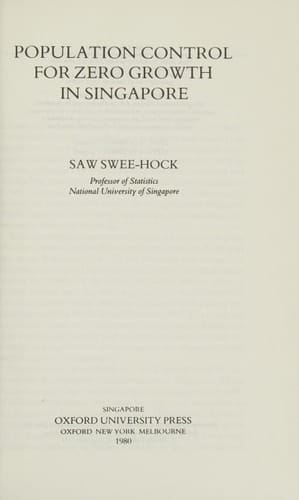 Population control for zero growth in Singapore