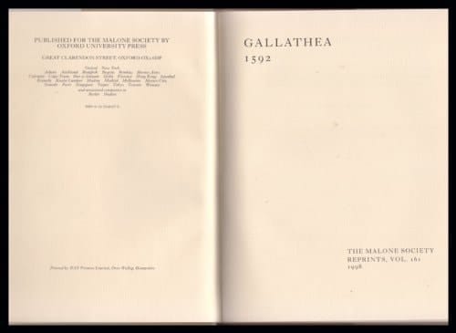 Gallathea 1592 (Malone Society Reprints, 161)