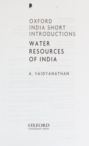 Water Resources of India: Oxford India Short Introductions (Oxford India Short Introductions Series)