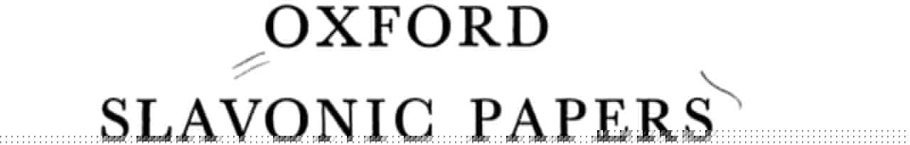 Oxford Slavonic Papers