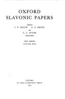 Oxford Slavonic Papers: Volume XXII (Oxford Slavonic Papers New Series)