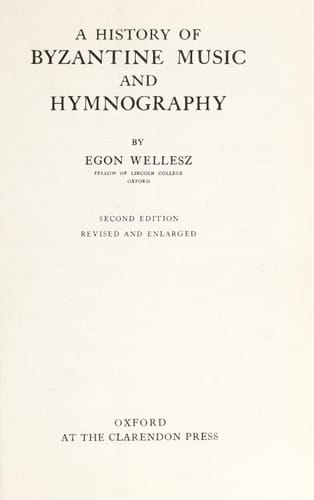 History of Byzantine Music and Hymnography