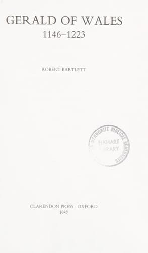 Gerald of Wales, 1146-1223 (Oxford Historical Monographs)