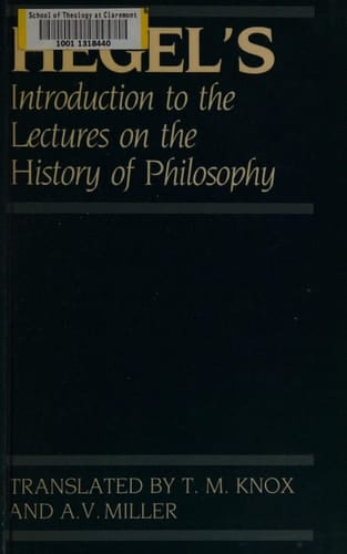Introduction to the Lectures on the History of Philosophy