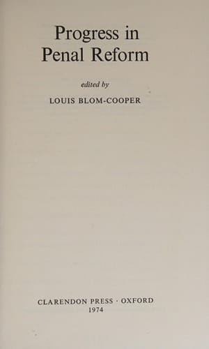 Progress in Penal Reform