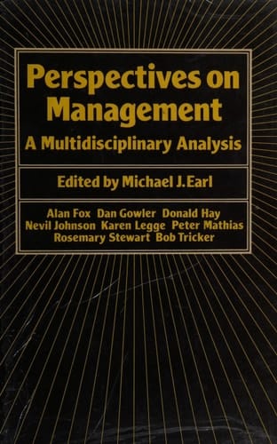 Perspectives on Management: A Multidisciplinary Analysis