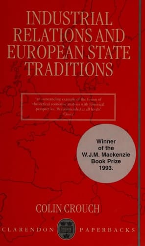 Industrial Relations and European State Traditions (Clarendon Paperbacks)