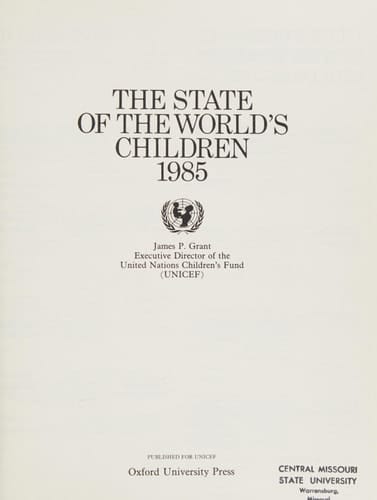 The State of the World's Children 1985