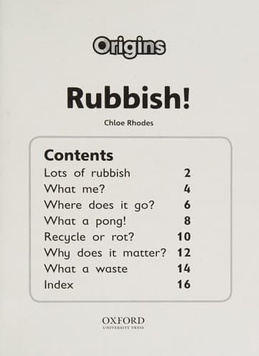 Project X Origins: Orange Book Band, Oxford Level 6: What a Waste: Rubbish!