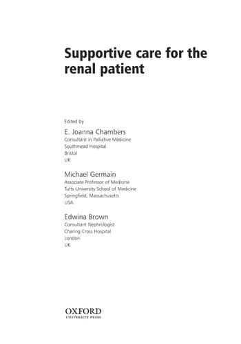 Supportive Care for the Renal Patient (Supportive Care, 3)