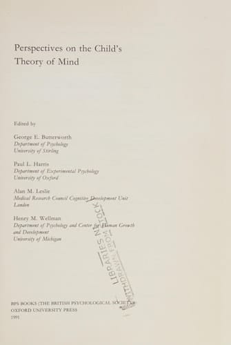 Perspectives on the Child's Theory of Mind