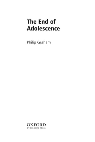 EOA: The End of Adolescence (Oxford Medical Publications)