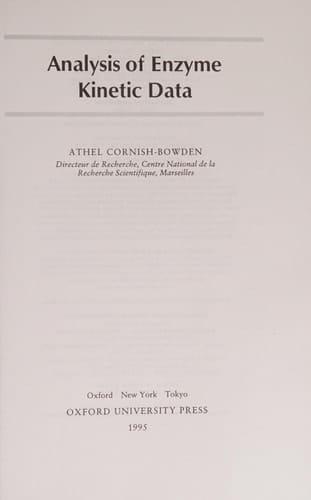 Analysis of Enzyme Kinetic Data