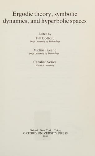 Ergodic Theory, Symbolic Dynamics, and Hyperbolic Spaces (Oxford Science Publications)