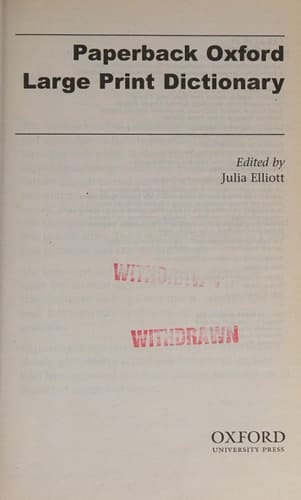 Oxford Large Print Dictionary
