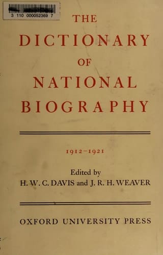 Dictionary of National Biography: 3rd Supplement: 1912-1921